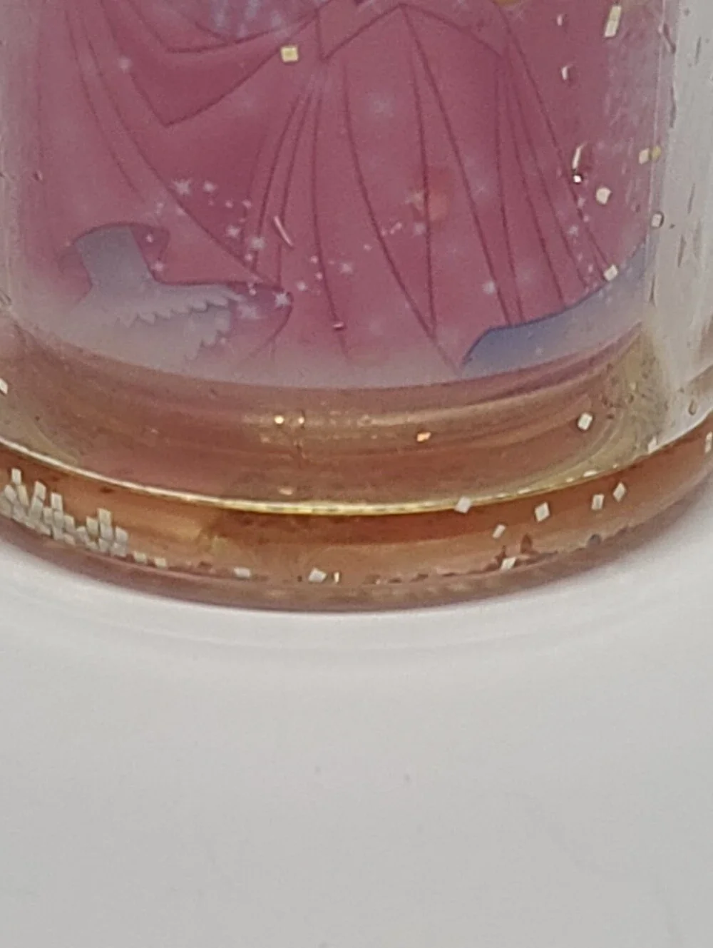 Vintage Disney Store Princess Glitter Tumbler Cup Cinderella Belle Aurora AS IS